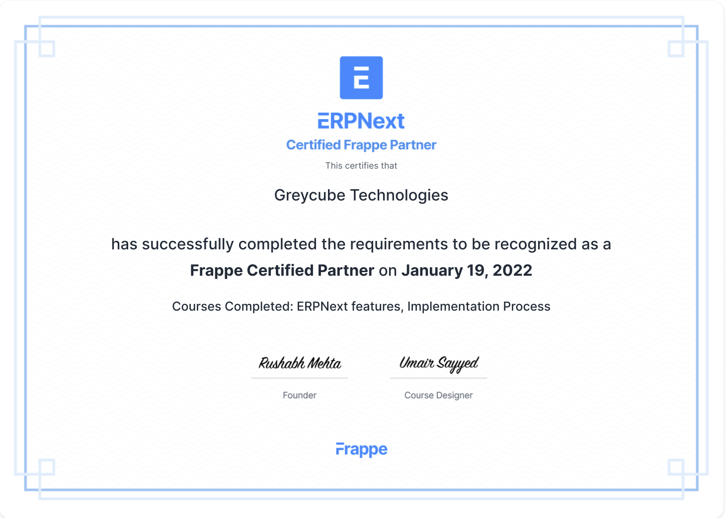 GreyCube Technologies First and Longest Serving Frappe ERPNext Certified Partner